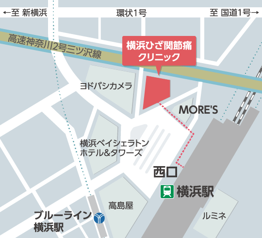横浜ひざ関節症クリニック の地図